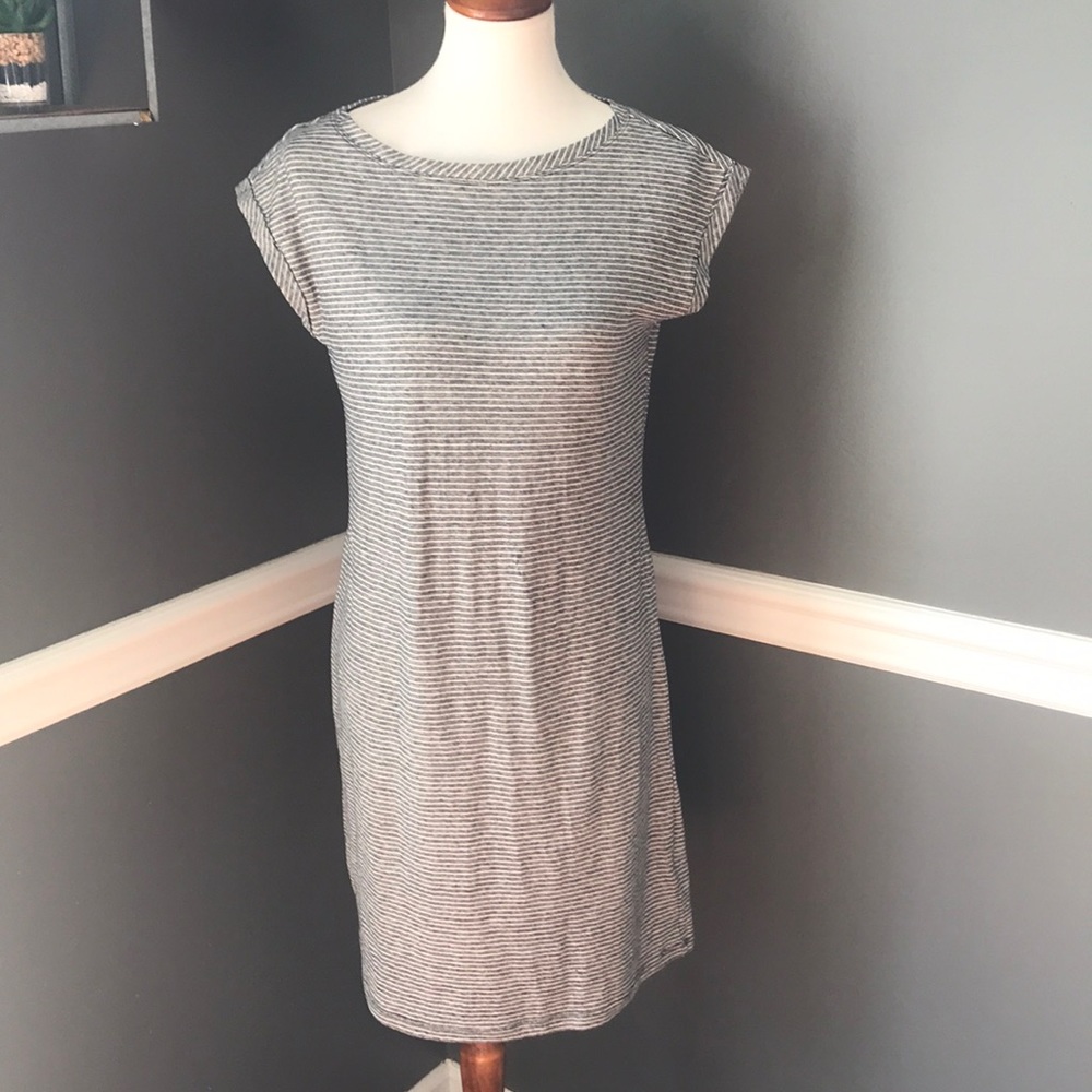 Prana organic cotton hemp striped dress Small s